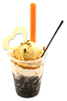 発酵バターのジェラートとコーヒーゼリー